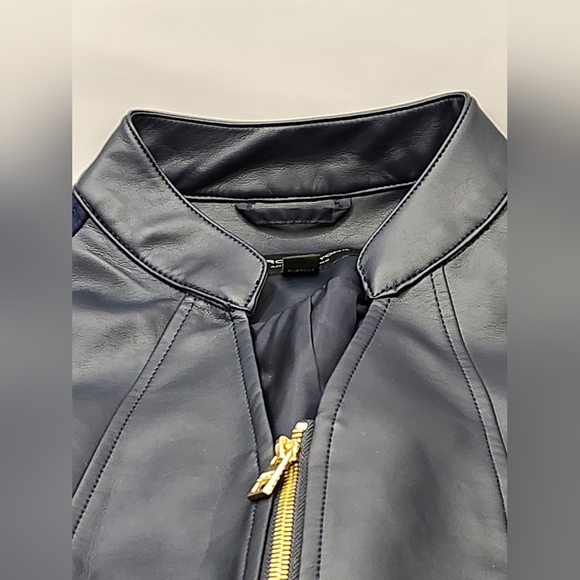 Marc New York Andrew Marc Womens Navy VEGAN jacket Size M - Picture 3 of 14